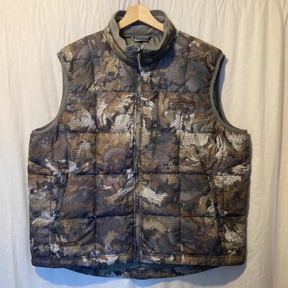 Sitka Kelvin Lite Down Vest Mens XL Gore-Tex Infinium Optifade Elevated II Camo